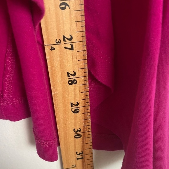 Catherines Women's Cardigan Size 0X 14/16W Color Pink Asymmetrical Open Front - Picture 6 of 7